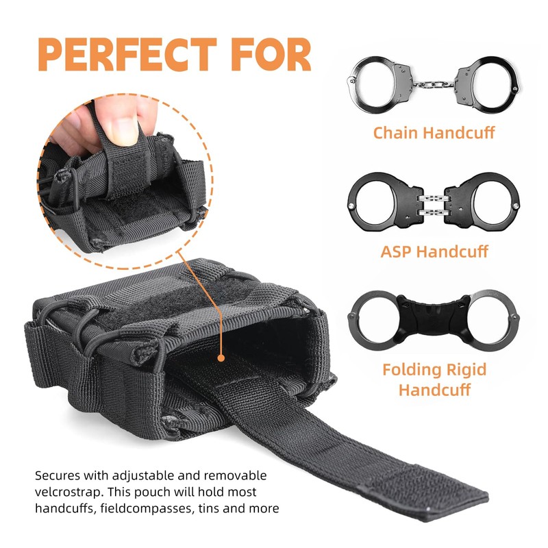 DCSZM Handcuff Pouch for Duty Belt,Molle Handcuff Holster,Handcuff Case Fit