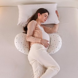 SHANNA Wedge Pregnancy Pillow for Sleeping, 2024 NEW Adjustable 100% Cotton Comfort Full Body & Maternity Pillow, Support Pillow for Pregnant, Nursing Pillow Removable Cover(Triangle White)