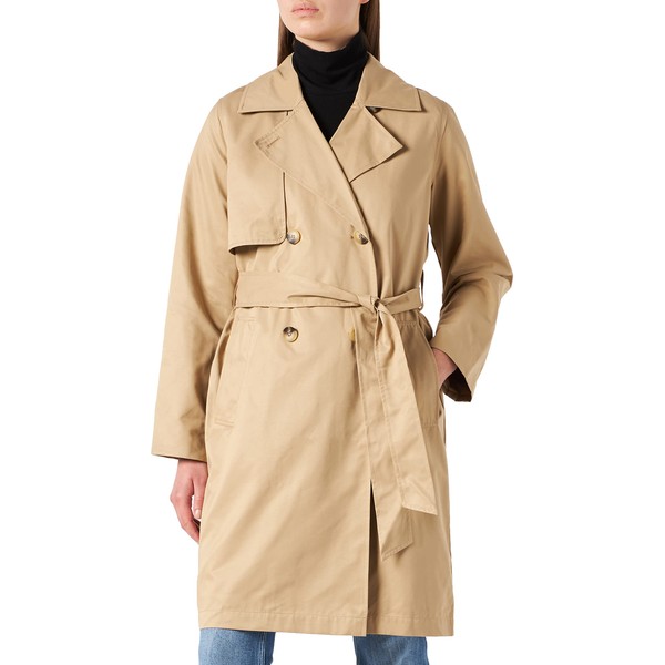 SELECTED FEMME Female Double Breasted Trench Coat, cornstalk