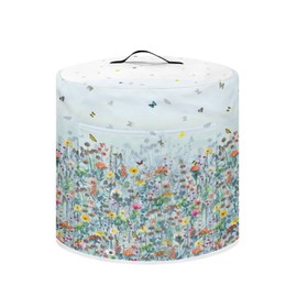 NETILGEN Insulated Pressure Cooker Appliance Cover, Also Fit for Air Fryer and Crock Pot, 3 Qt Dust Cover with Pocket for Spoon/Cooking Utensils/Recipes, for Home Decoration, Flower Butterfly Blue