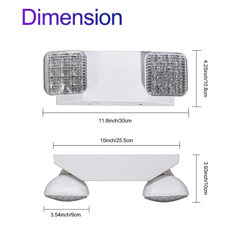 CM MZY Emergency Lights with Battery Backup,Commercial Emergency Light,Two Adjustable