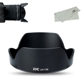 JJC EW-73E Reversible Petal Lens Hood for Canon RF 15-30mm F4.5-6.3 is STM Lens, Replace Canon EW-73E Lens Hood, with Microfiber Cleaning Cloth