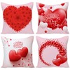 Valentines Day Pillow Covers 18x18, Valentine Pillow Covers 18x18 Set of 4, Decorative Throw Pillow Covers Red Heart Valentine's Day Case Set of 4 for Couch Sofa Living Room Outdoor Decorations