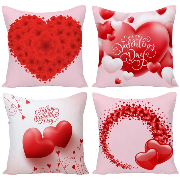 Valentines Day Pillow Covers 18x18, Valentine Pillow Covers 18x18 Set