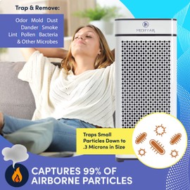Veva HEPA Filter Replacements Compatible with Medify MA-40 Home Air Purifier - Captures 99.97% of Particles, 3-in-1 Replacement Filters, Honeycomb Carbon, Charcoal Activated Cleaner