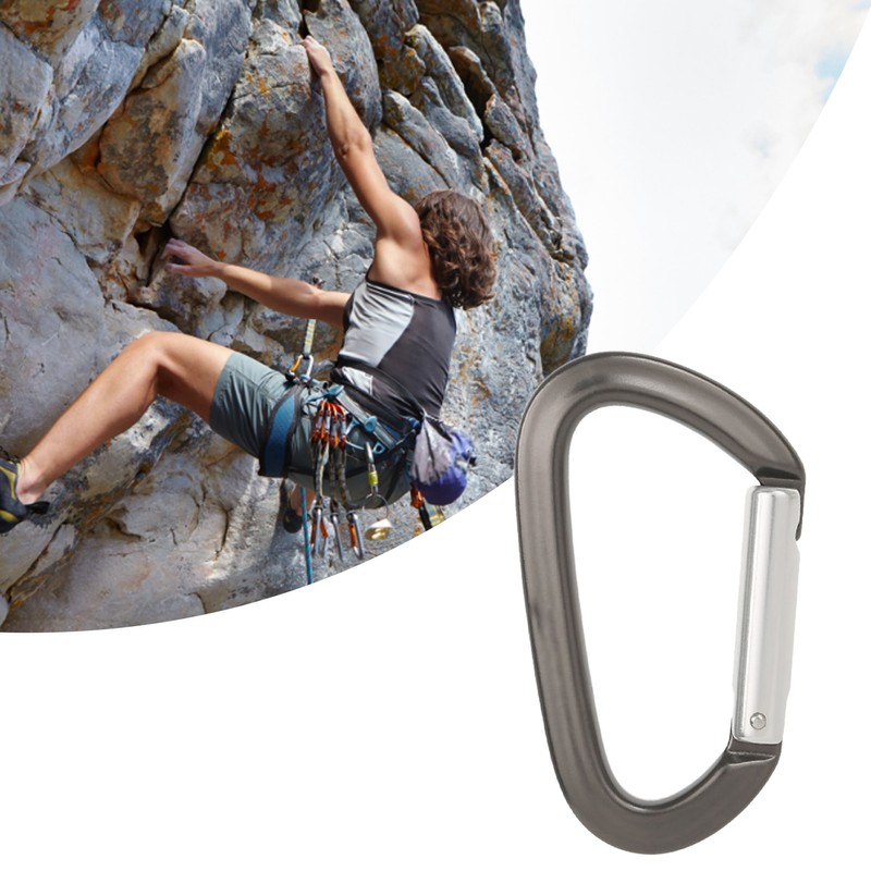 Carabiner Clip Climbing Safety Lock Aluminium Alloy D Shaped for