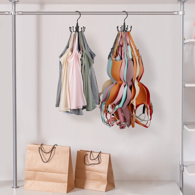 ZEDODIER Tank Top Hanger, 2 Pack Rotatable Bra Organzier for