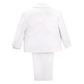 Dressy Daisy Toddler Boy' 5 Pcs Set Formal Tuxedo Suits No Tail Wedding Christening Outfits Size 3T White, 057
