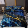 MOVE OVER Blue Gold Marble Comforter Set King Size, Luxury