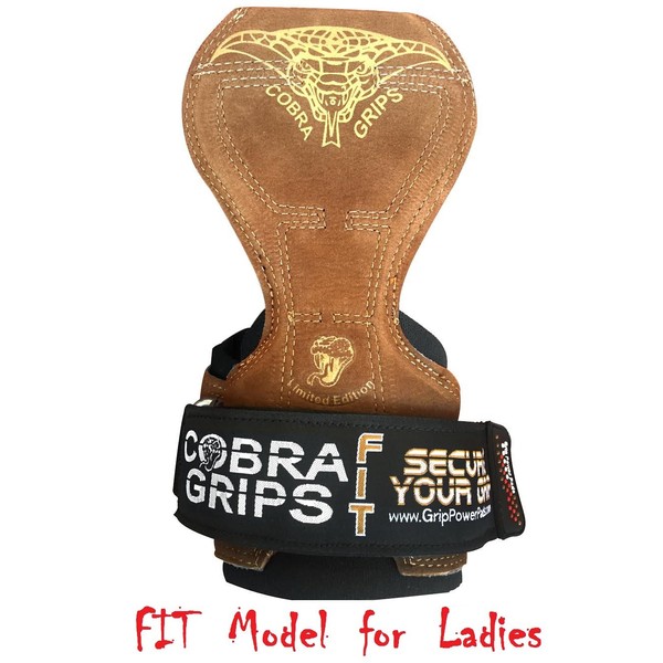 Cobra Grips FIT Leather Weight Lifting Gloves Heavy Duty Straps,