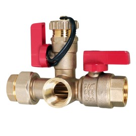 Midline Valve GUHW-JTP56-U-MG Tankless Water Heater Kit- Set of 2 Heavy Duty Hot and Cold Isolation Valves with Cleanouts, Forged Brass, 3/4 in. FIP