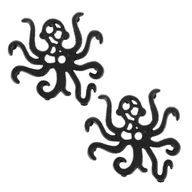 Sumnacon Cast Iron Trivet 2 Pcs Octopus Iron Trivet for Hot Dish Pot Pan Plate Teapot,Heat Resistant Cast Iron Trivet for Kitchen Dining Table Cooktop Stove,Retro Trivet with Rubber Feets