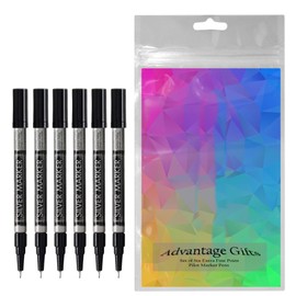 Pilot Metallic Permanent Paint Markers, Silver, Extra Fine Point (0.5mm), 6 Count, Bundle with Plastic Reusable Pouch
