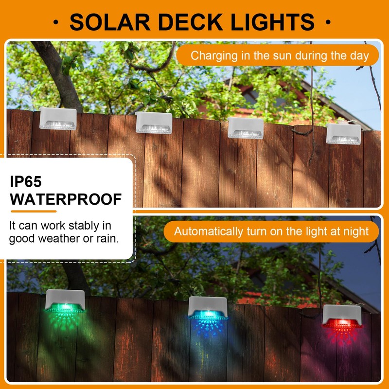 Geelin 32 Pcs Solar Deck Lights Outdoor, Waterproof LED Solar