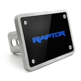 iPick Image Made for Ford Raptor 2015 UV Graphic Black Plate Billet Aluminum 2 inch Tow Hitch Cover
