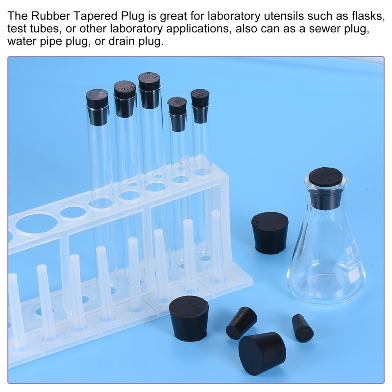 sourcing map Rubber Tapered Plugs 30mm to 37mm Solid Test