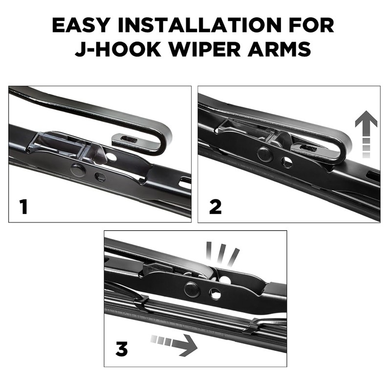 ClixWipers 20" Conventional Automotive Replacement Windshield Wiper Blade - All-Steel,