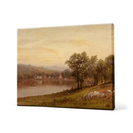 Susquehanna River Wall Art Canvas, Vintage Wall Decor,Retro Landscape Prints Oil Painting for Living Room, Bathroom, Bedroom Decor Housewarming Gift,8"x 10"