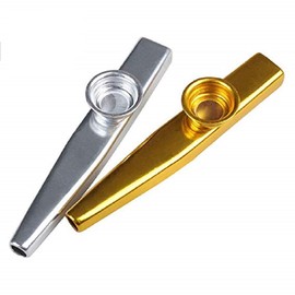 GOSONO 2pcs Metal Kazoo Harmonica Mouth Flute Party GiftMusical Instrument with 4 colors