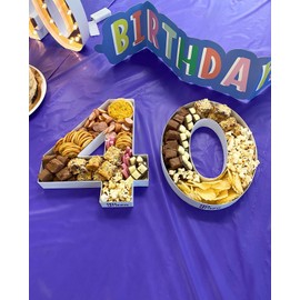 12.2Inch Fillable Cardboard Number Serving Tray Cut Out Charcuterie Sweet Food Decorative Paper Mache Box (4)