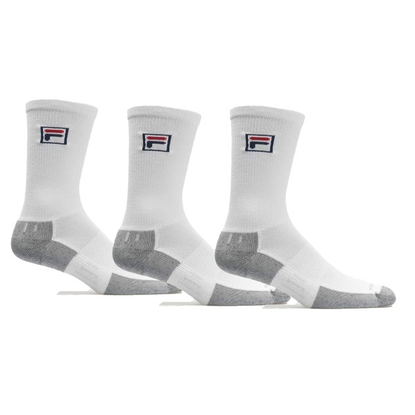 Fila Men's Crew Socks (Set of 3) White L