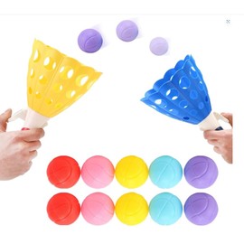 Dncvb Fangballspiel 12Pcs Fangballspiel Kinder,Outdoor Spiele für Kinder,Fangbecher Spiel mit 2 Fangbechern und 10 Bällen,Wurfspiel Kinder Outdoor für Jungen Mädchen Erwachsenen Party, Garten