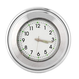 Motorcycle Clock, 22-25mm Universal Motorcycle Handlebar Clock Metal Mount Hand Grip Bar Dial Watch (Silver