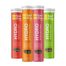 fourfive Hydration Tablets (Discovery Pack) Low Calorie Vitamin Electrolytes, Vegan, Magnesium & Calcium, Sports Hydration - 4x20 Effervescent Tablets