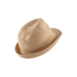 Sterntaler Straw Hat Soft – Fashionable Hat with Faux Leather Logo Patch – Girls' Sun Hat – Baby and Children's Headgear – Beach Cap, natural, 57