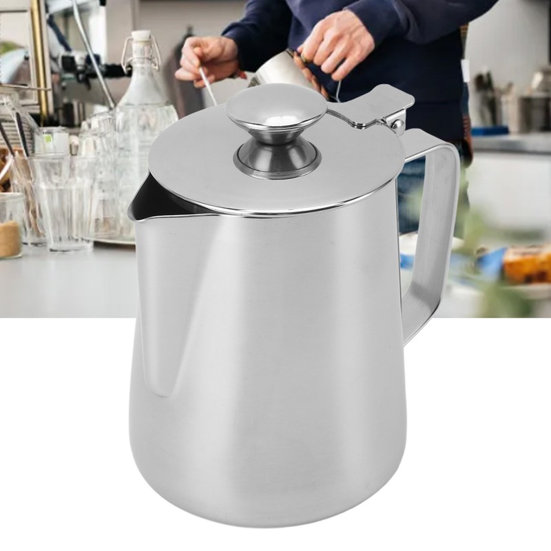 Milk Frothing Cup Thickened Stainless Steel Comfortable Handle Coffee Steaming