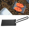 Portable Grill Pan with Handle Non Stick Barbecue Plate Camping