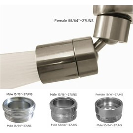 Extensor de aireador de llave giratorio, adaptadores de llave de boquilla, filtro universal de salpicaduras, extensión de llave de cocina, cabezal de fregadero de cocina y baño (níquel cepillado 80°+3