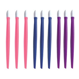 Lmyzcbzl Cuticle Pusher, 9 Pcs Plastic Handle Nail Cuticle Pusher, Nail Cleaner, Colored Nail Art Tool, for Ladies