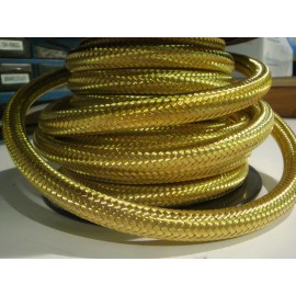 diycycleparts 3/8" BRASS BRAIDED OIL HOSE BY FOOT tank line chopper bobber harley bag xs650 hd