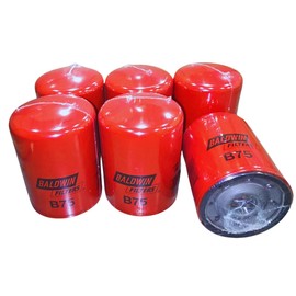 Baldwin B75 Heavy Duty Spin-on Lube Oil Filter, 12 Micron, Replaces WIX 51798 and Caterpillar 9N6007 (Pack of 6)