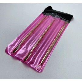 ZEIRY Kit Empujador Cutículas Rose Gold Para Manicure 3 Pzs