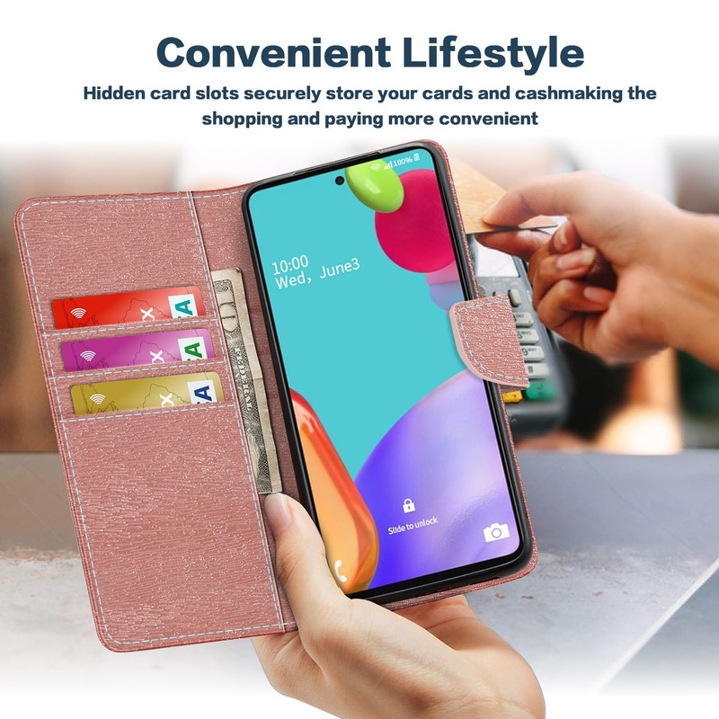 Shantime Leather Wallet Case Compatible with AGM Glory Pro 5G,