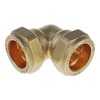 hep® 15mm Brass Compression Elbow for CopperPipe, Plastic Pipe WRAS