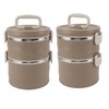 Insulated Food Container 304 Stainless Steel PP Stackable Portable Round
