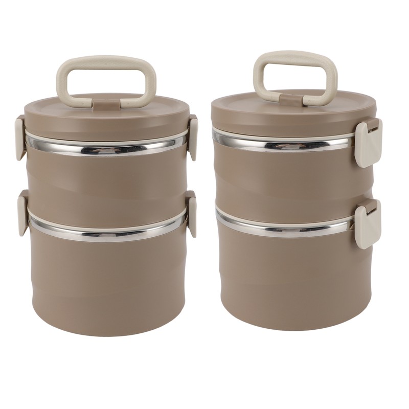 Insulated Food Container 304 Stainless Steel PP Stackable Portable Round