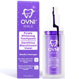 OVNI® Smile Purple Whitening Toothpaste for Sensitive Teeth – Color Corrector for Yellow Stains – Fluoride-Free, Enamel Safe, Vegan & Gentle – 30ml Toothpaste for Teeth Whitening