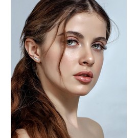 USEEDOVIA Sterling Silver Earrings Set,3 Pairs Ear Curve Climber Earrings for Women,Cubic Zirconia Studs Earrings,Hypoallergenic Silver Earrings Jewelry Birthday Christmas Wedding Gifts for Her