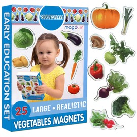 Magdum 25 Vegetable Photo Magnets Children for Magnetic Board – Magnetic Toy Children – Children's Magnets Fridge Magnets Set Children – Toy from 3 Years – Educational Games from 3 Years
