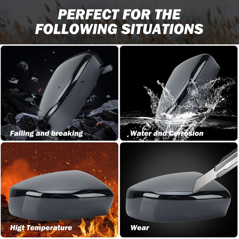 MOFOAP Replacement Right Passenger Side Mirror Cover Caps for Nissan