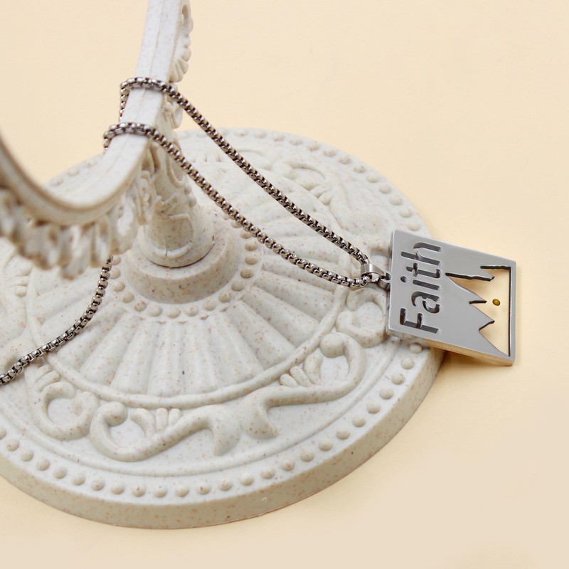 Mayfaith Meaningful Stainless Steel Faith Necklace for Men, Faith as