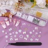 2Boxes 3D Nail Charms Set,Nail Bows Charms and Small Flowers,3D