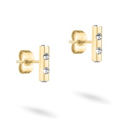 Tamaris Stud Earrings with Glass Stone TJ-0566-E-10 IP Gold, Stainless Steel, Glass