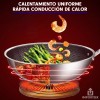 Importeek Sarten Wok Antiadherente Acero Inoxidable Induccion 32cm