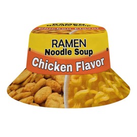 Ramen Noodle Soup Chicken Flavor Bucket Hat for Women Men Sun Hat Casual Fisherman Hat Outdoor Cap for Beach Vacation Travel Accessorie