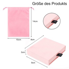 HXSYKJDM Set of 2 Jewellery Gift Boxes, Jewellery Box with Storage Bag, Jewellery Box with Velvet Sponge Mat for Bracelet Necklace